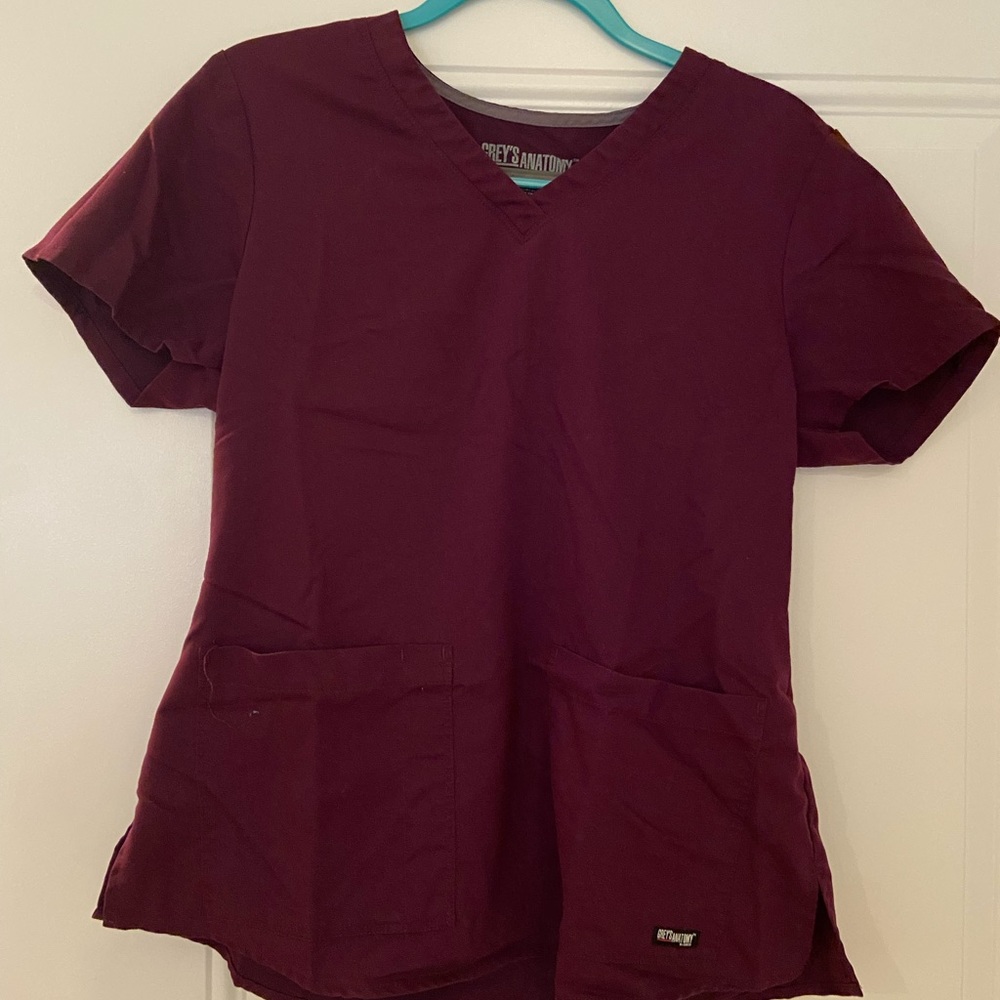 Grey’s Anatomy Maroon Scrub Top!